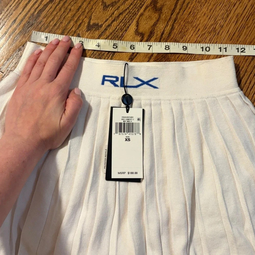 NEW RLX Ralph‎ Lauren | Pleated Cricket Skort White Blue Sz XS